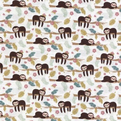 Jolly Jungle - Sloths Sleeping on Branch (White)