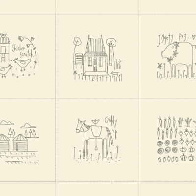  Appleby Farm Linen Stitchery Panel - Natural 