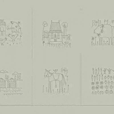  Appleby Farm Linen Stitchery Panel - Cloud