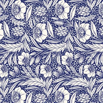 Devonstone Wideback - Blue Floral 108"