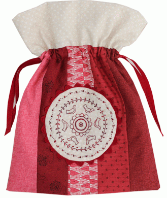 Redwork Club - Drawstring Pouch