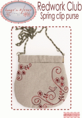 Redwork Club - Spring Clip Purse : Pattern 