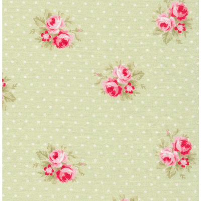 Barefoot Roses Classics - Small Floral Dots Green x 10"