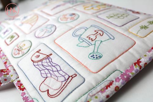 Slow Stitched Pouch 365 pattern w-panel