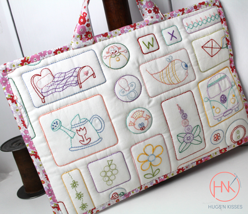 Slow Stitched Pouch 365 pattern w-panel