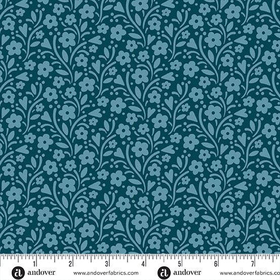 Cozy House (Tonal Navy Flowers)
