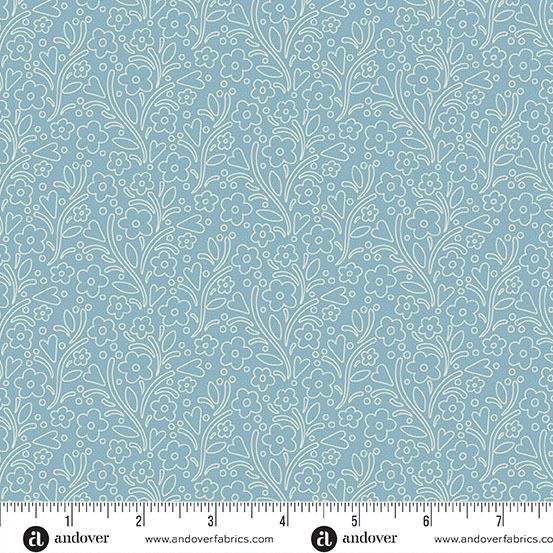 Cozy House (Cream Flowers On Blue)