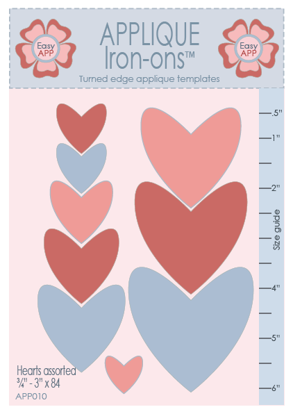 Hearts assorted 3/4