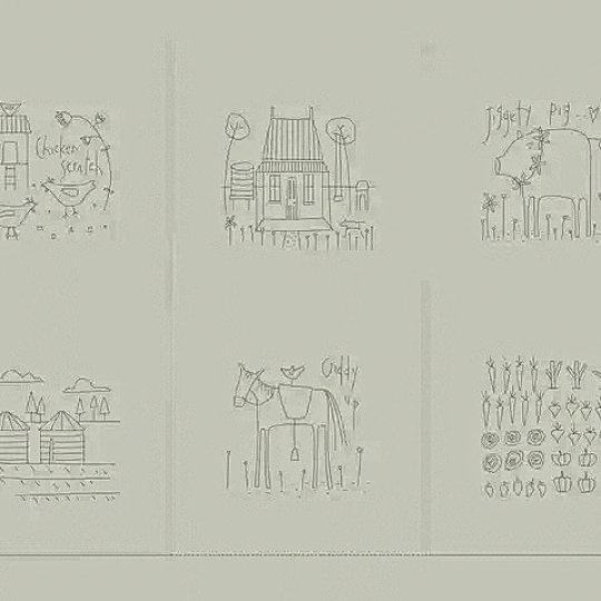  Appleby Farm Linen Stitchery Panel - Cloud