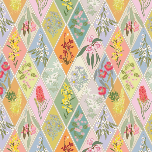 Aussie Backyard - Native Floral Diamonds (Pastel)