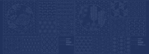 Botanical Sashiko Panel Navy 