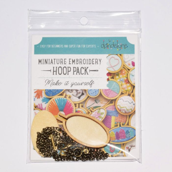 Miniature Embroidery Oval Hoop with Necklace