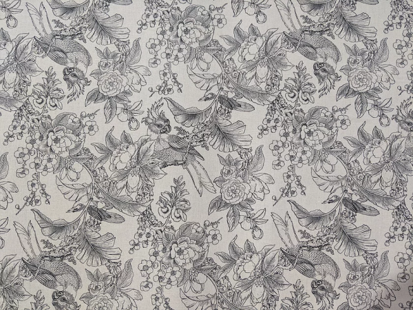 Chinoiserie - Black-Cream Floral