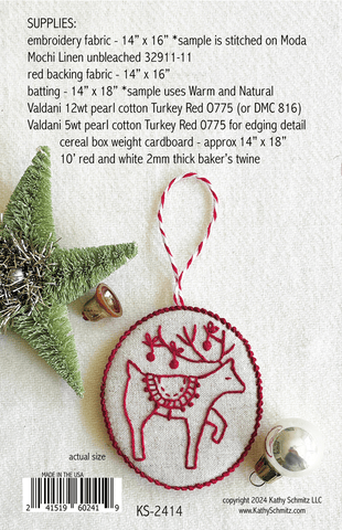 Jolly and Bright Redwork Ornament