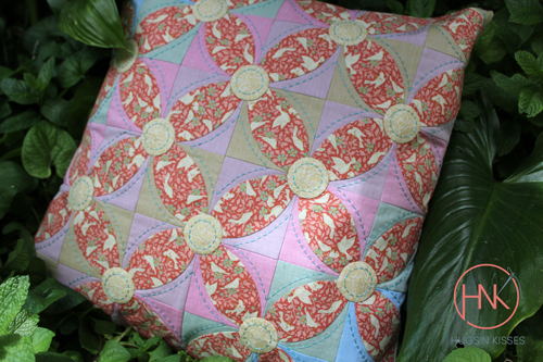 Retro Rhythm: A Songbird Symphony cushion set - Quilters Companion project