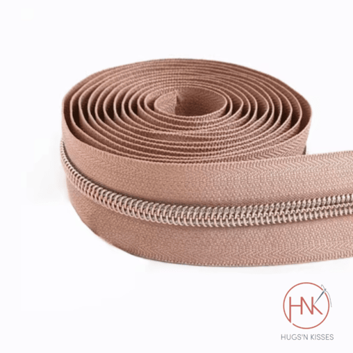 zipper x the metre 2 colour-dusty rose-rosegold